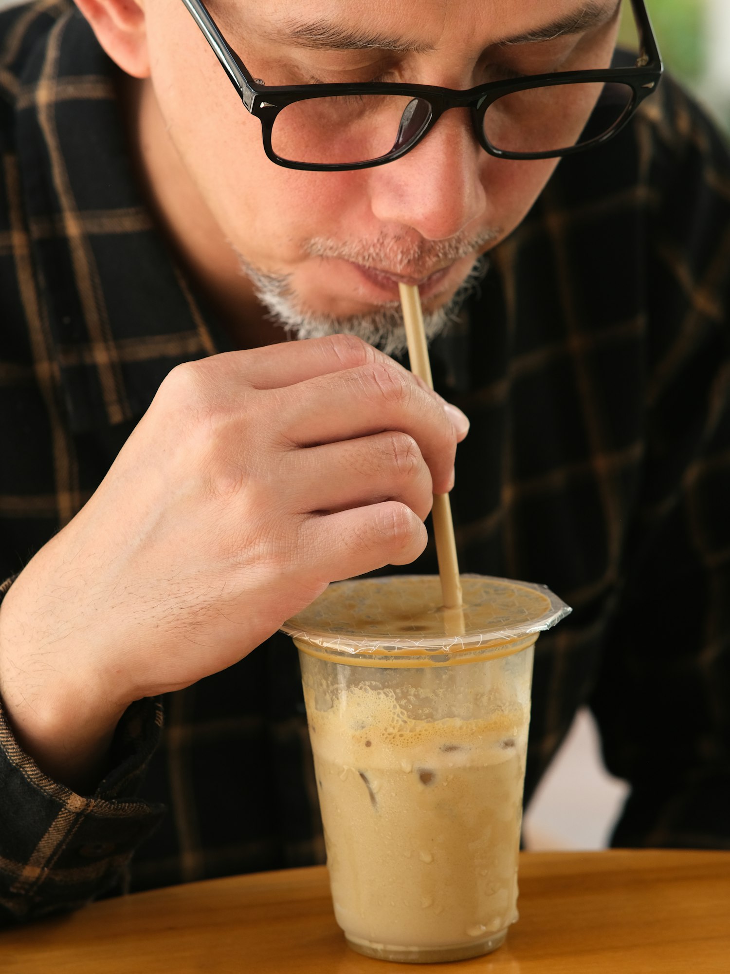 Man enjoying drinking coffee